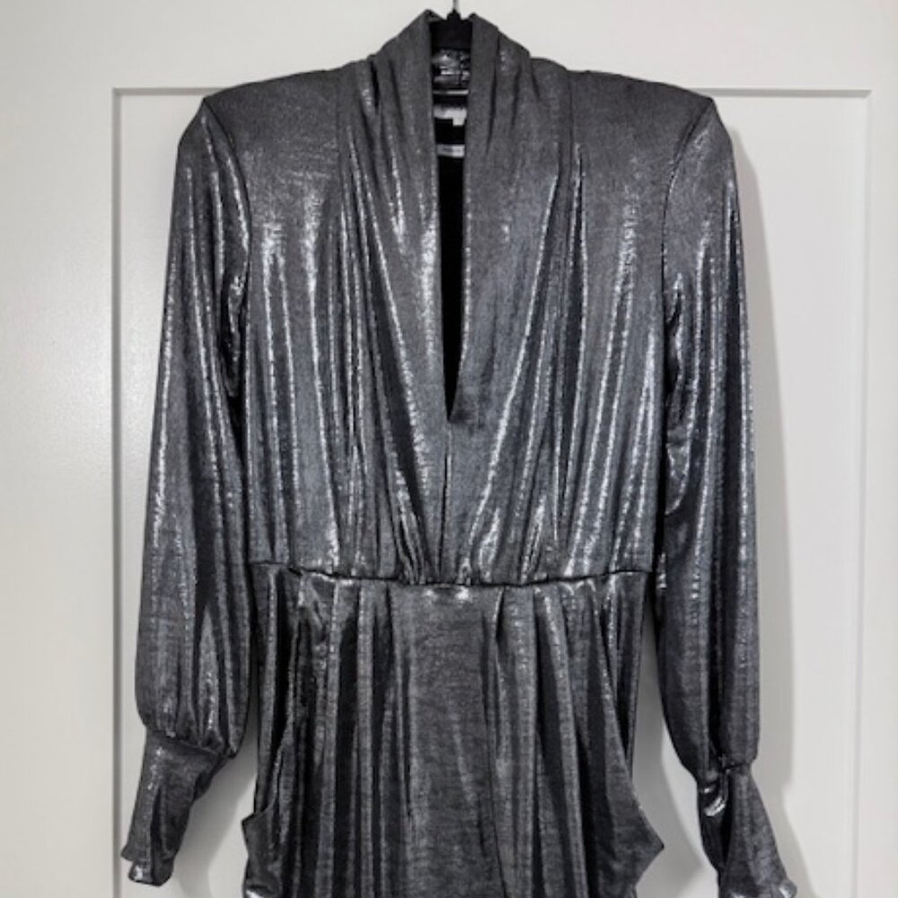ba&sh Silver Metallic Size Small Mini Dress